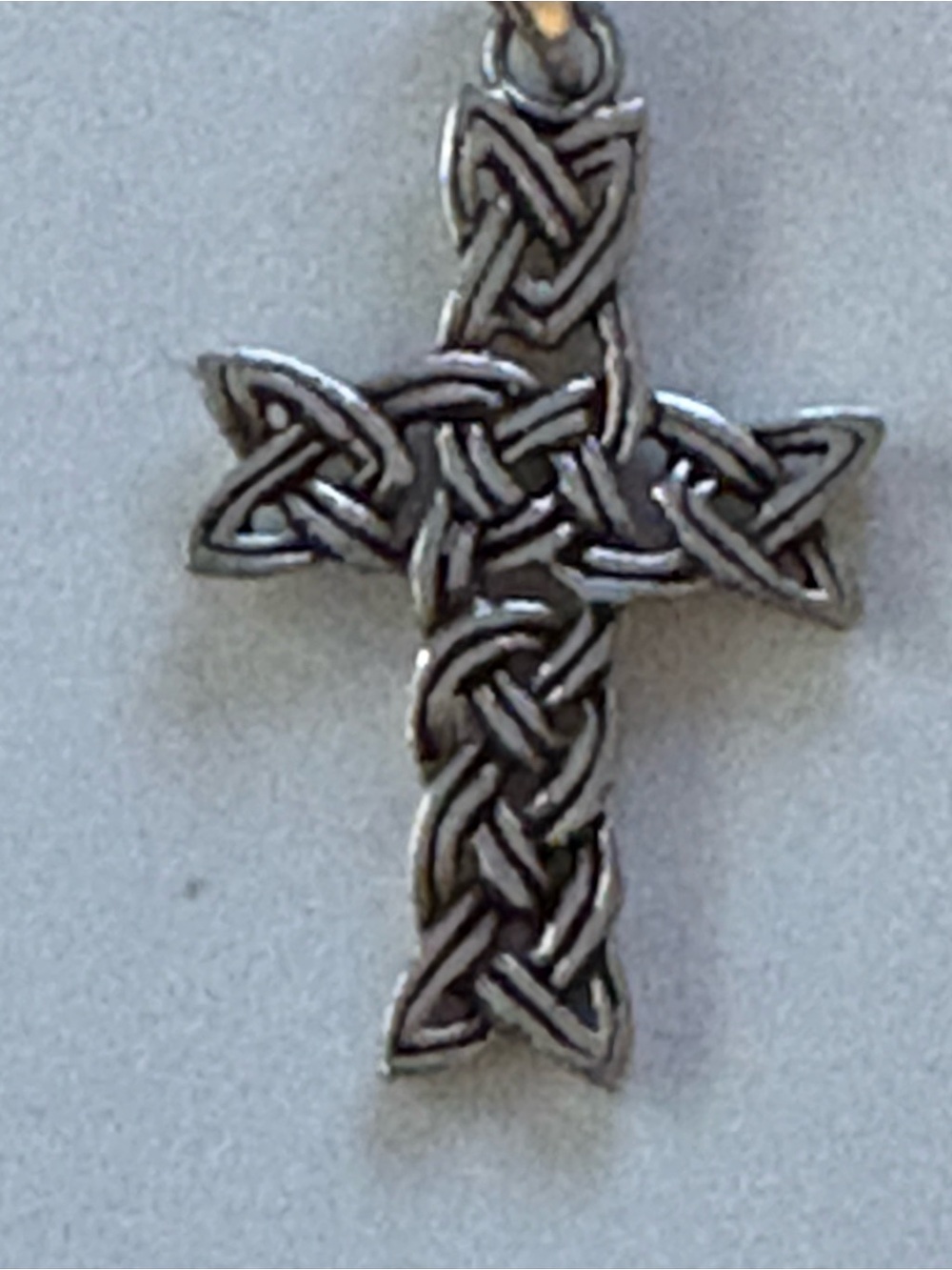 Celtic Knot Cross Pendant - Silver Tone 925